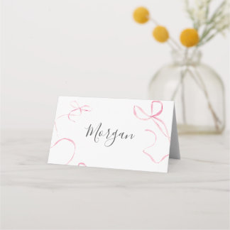 Carte De Placement Pink bow Birthday Invitation, Preppy Girl Birthday