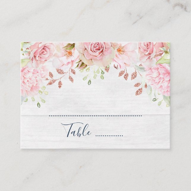 Carte De Placement Pink Floral Spring Wedding Place Setting Cards (Devant)