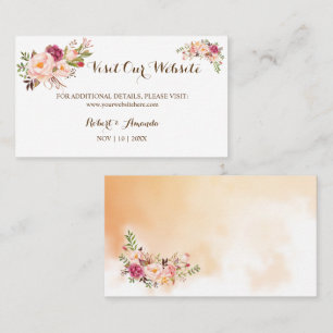 Carte De Placement Pink Floral Visitez notre site Web Mariage insérer