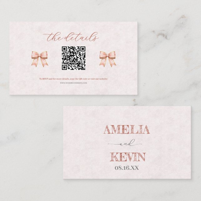 Carte De Placement Pink Sakura Ribbon – Japanese-Inspired (Devant / Derrière)