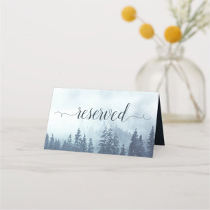 Carte De Placement Pins Bleus Misty Mariage Rustique Réservé