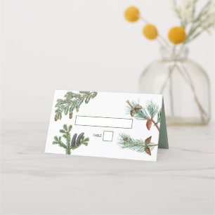 Carte De Placement Pins rustiques Mariage de verdure forestière
