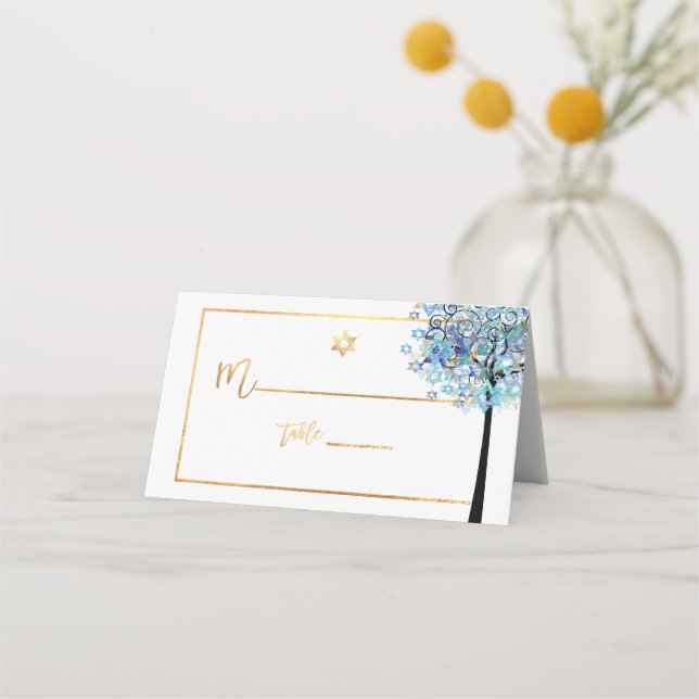 Carte De Placement PixDezines Arbre de LIfe+Aqua Bleu (Devant)