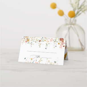 Carte De Placement PixDezines Boho Fall Garden Fleurs Monogram Place