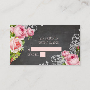 Carte De Placement PixDezines Chalkboard+Roses Vintages/cartes de tab