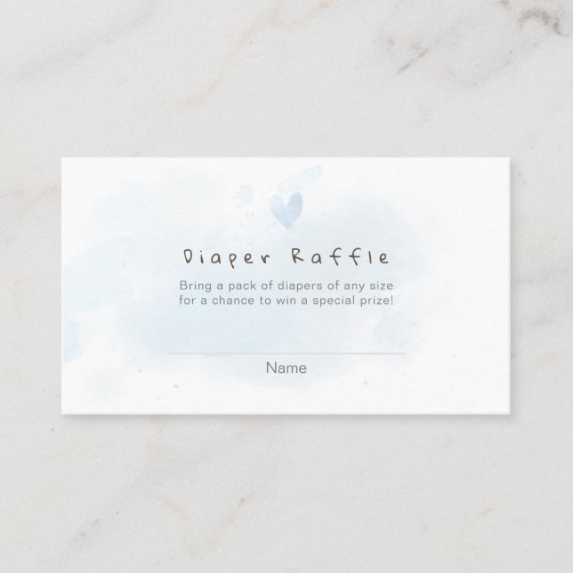 Carte De Placement PixDezines Diaper Raffle Watercolor Pale Blue (Devant)