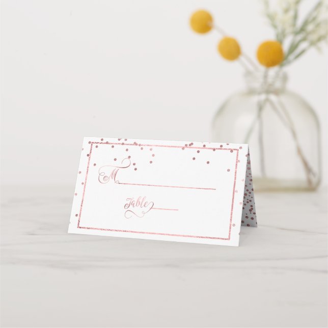 Carte De Placement PixDezines Faux Roses éclatés Gold Confetti (Devant)