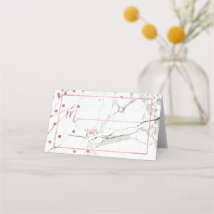 Carte De Placement PixDezines Marble+Faux Rose Gold Confetti