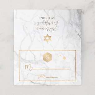 Carte De Placement PixDezines Monogram Faux Gold Honeycomb+Marble