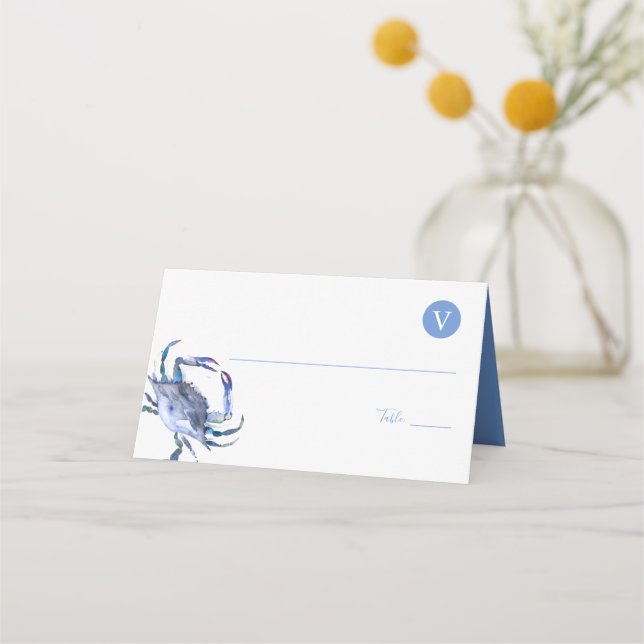 Carte De Placement Plage Mariage Carte de lieu avec choix de repas (Devant)