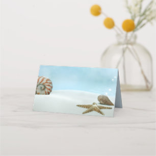 Carte De Placement Plage thème Mariage plié carte de place