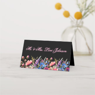 Carte De Placement Plan de table de mariage botanique aux fleurs sauv