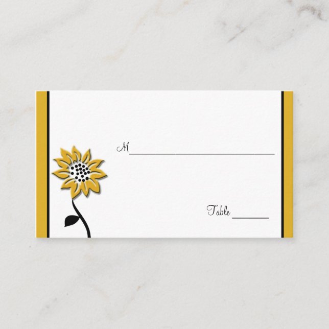 Carte De Placement Plaque de tournesol simple (Devant)
