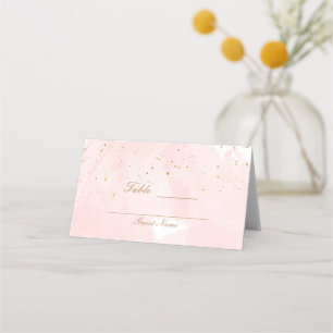Carte De Placement Plat de table moderne Blush Pink & Gold
