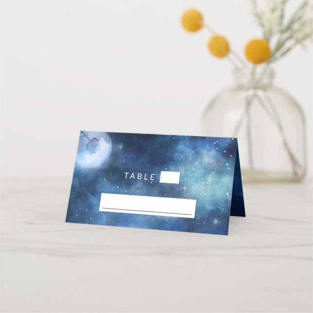 Carte De Placement Pleine lune lunaire Sky Mariage de siège Numéro de (Devant)
