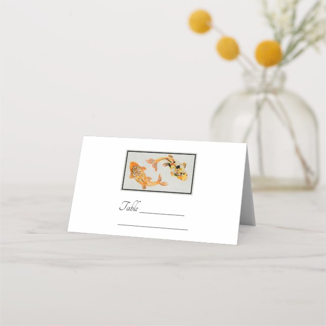 Carte De Placement Poisson Koi Or élégant (Devant)