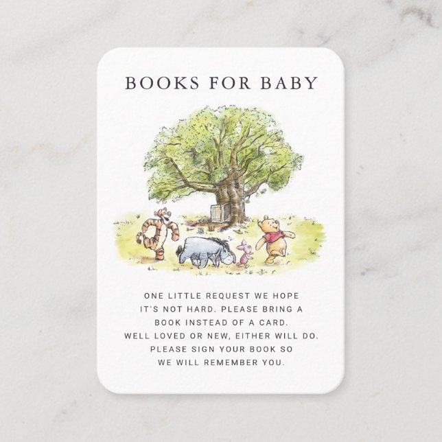 Carte De Placement Pooh et Pals Aquarelle Livres pour Baby Insert (Devant)