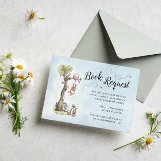 Carte De Placement Pooh & Friends Watercolor Baby shower Demande de r