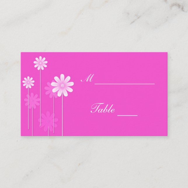 Carte De Placement Porte-carte Mariage Rose Daisy (Devant)