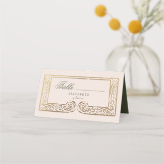 Carte De Placement Porte Élégante de Mariage en Feuille de Luxe