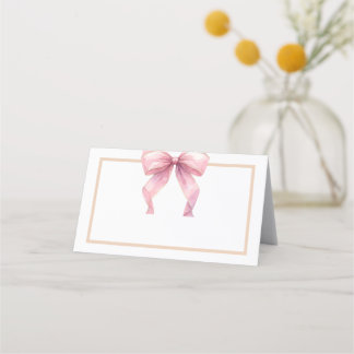 Carte De Placement Posh Coquette Rose Bow Étiquette alimentaire ou