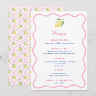 Carte de placement pour Baby Shower avec Ligne Ond