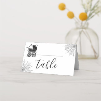 Carte de placement pour Baby Shower Halloween Spoo