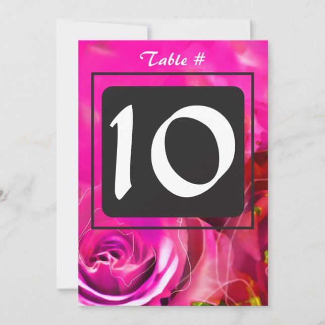 CARTE DE PLACEMENT POUR BAR MITZVAH AUX ROSES À L' (Devant)