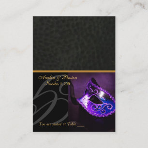 Carte De Placement Pourpre Placecard de masque de mascarade de Venise