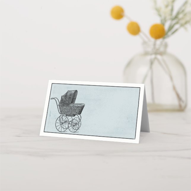 Carte De Placement Pram pour poussette Vintage baby shower (Devant)