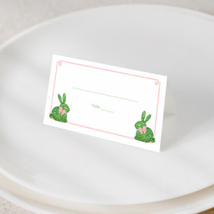 Carte De Placement Prapet Pink Boxwood Rabbit Brunch de Pâques