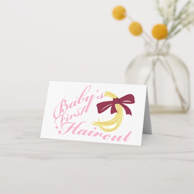 Carte De Placement Première coupe de cheveux du bébé (Devant)