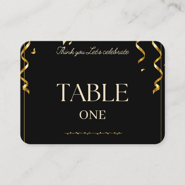 Carte De Placement Prestige Gold Retirement Celebration Table Number  (Devant)