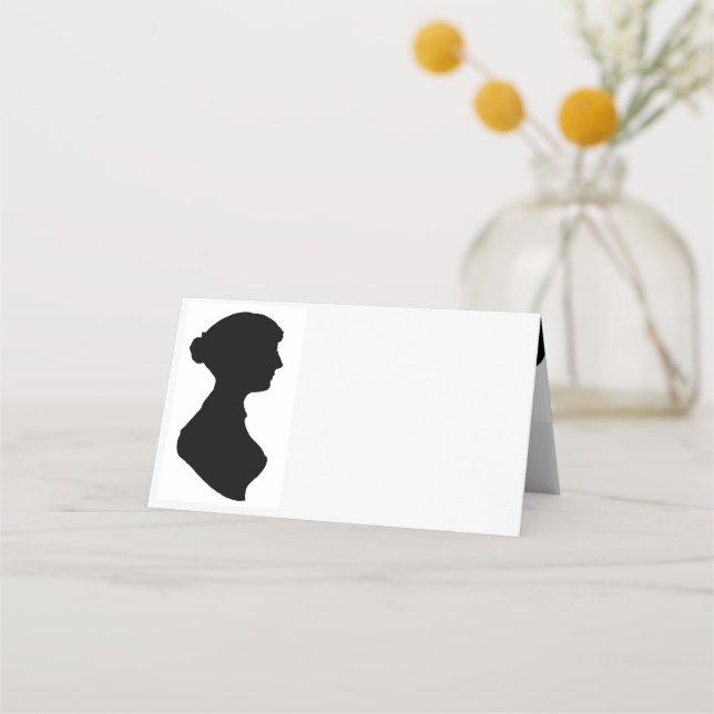 Carte De Placement Pride and Prejudice with Jane Austen silhouette (Devant)