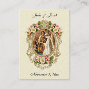 Carte De Placement Prière de mariage catholique Mariée Marié Marie Jo