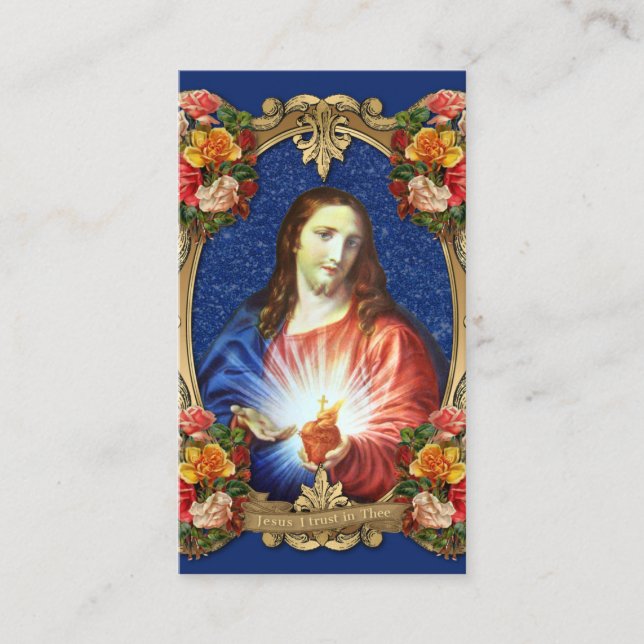 Carte De Placement Prière du Sacré-Coeur religieux pour l'Âme disparu (Devant)