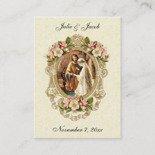Carte De Placement Prière Mariage catholique Mariée Marie Joseph
