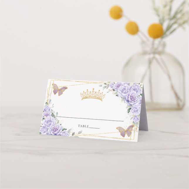 Carte De Placement Purple Lilac Floral Or Quinceañera 16e anniversair (Devant)