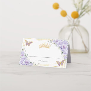 Carte De Placement Purple Lilac Floral Or Quinceañera 16e anniversair