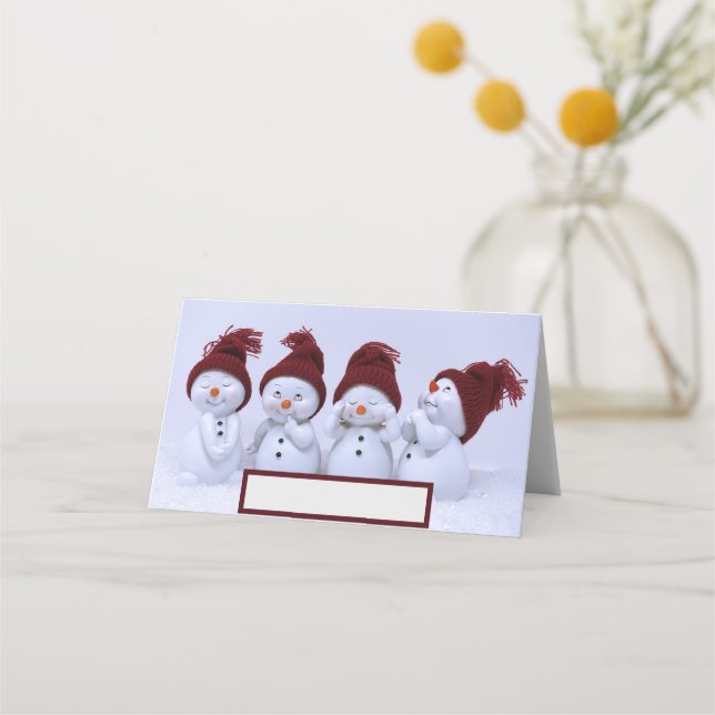 Carte De Placement Quatuor de bonhommes de neige (Devant)