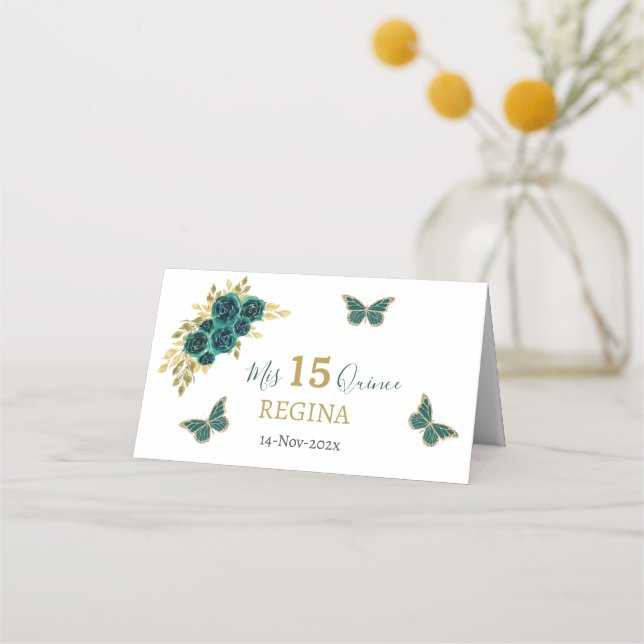 Carte De Placement Quinceañera Floral Greenery (Dos)