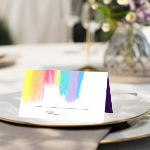 Carte De Placement Rainbow Watercolor Mariage Gay pride LGBTQ