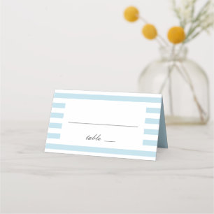 Carte De Placement Rayures bleues marines. Mariage rayé moderne