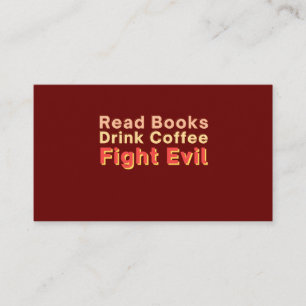 Carte De Placement Read Books Drink Coffee Fight Evil
