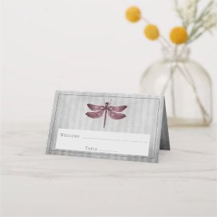 Carte De Placement Réception de libellules à bijoux Magenta