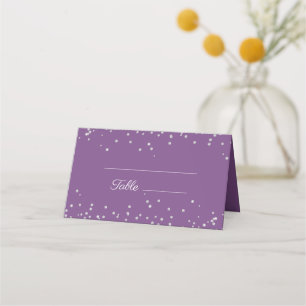 Carte De Placement Réception de mariage avec paillettes argentées vio