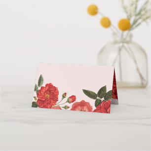 Carte De Placement RÉCEPTION DE MARIAGE Bouquet fleuri vintage de ros