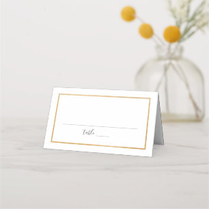 Carte De Placement Réception De Mariage De Cadres D'Or Simple