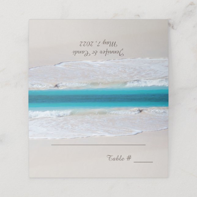 Carte De Placement Réception de mariage de White Beach (Extérieur déplié)