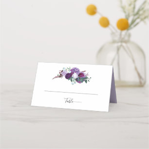 Carte De Placement Réception De Mariage Floral Violet